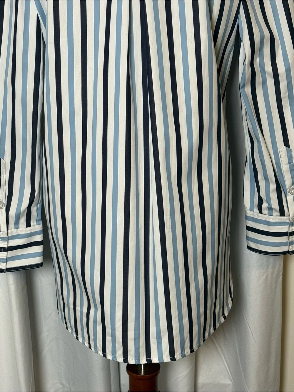Tyler Boe Awning Stripe Button Down Shirt NWT Size Small Blue Multi - Picture 8 of 11